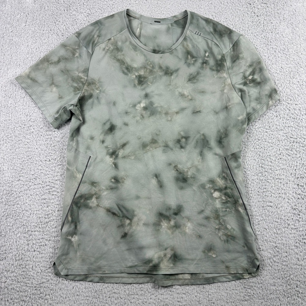 Lululemon Metal Vent Tech Short Sleeve Shirt Womens Medium Green Tie Dye